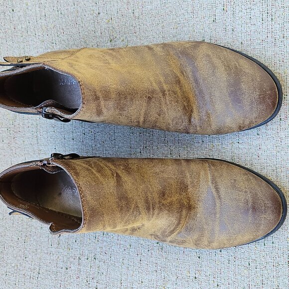 Xappeal Women's Booties Boots Brown Chunky Heeled Rugged Shooties 8 - Picture 5 of 16